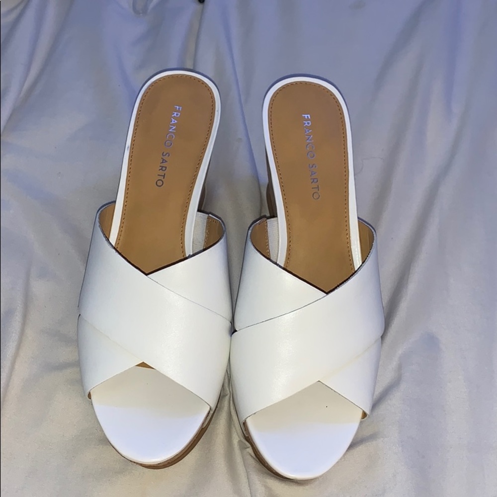 Franco Sarto White Wedges